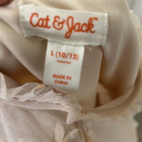 Cat & Jack Girls Cream Tulle Dress(Size L 10/12) - Picture 7 of 7